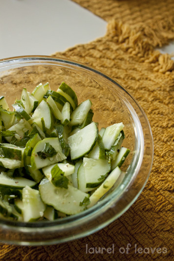 Easy Herbed Cucumber Salad
